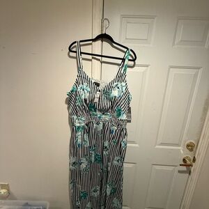NWT Lane Bryant  Striped Floral Maxi Dress
